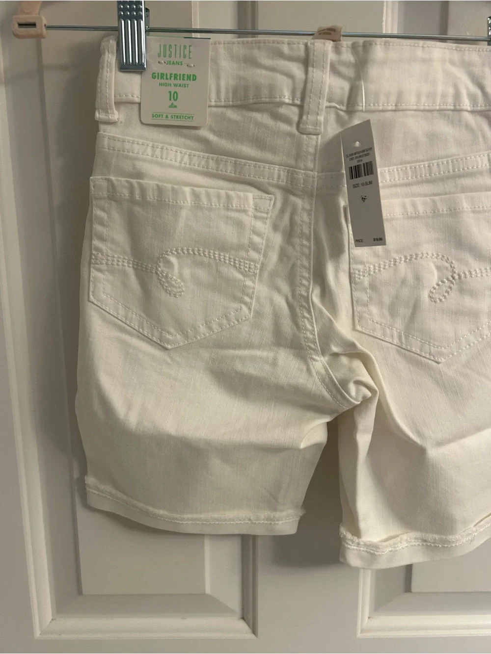 NWT- Justice Girls White Denim Shorts